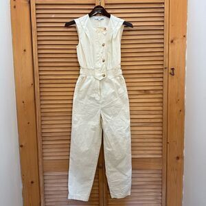THAKOON Elegant Cream Button-Down Jumpsuit size 0